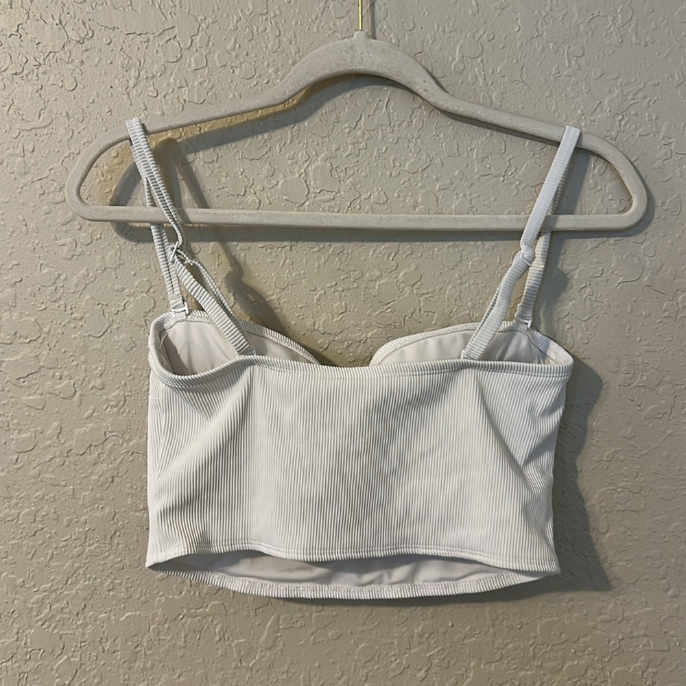 Aerie White wide strap voop bikini top r - Picture 4 of 8